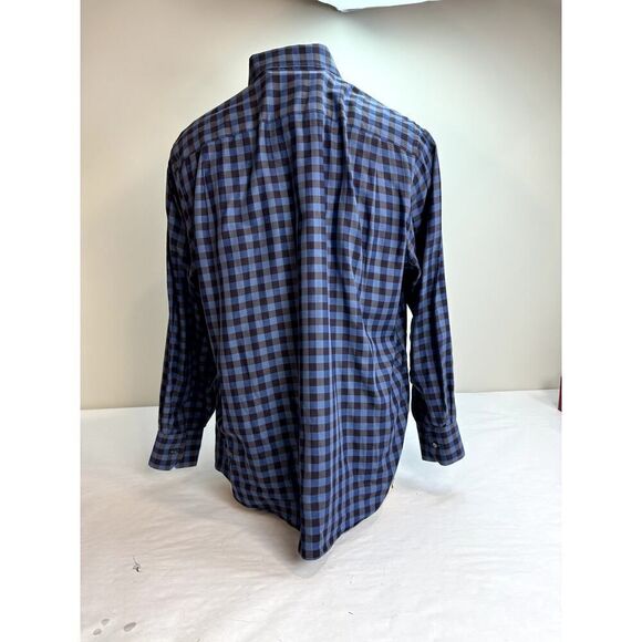 MSL Men's Checkered Button Down Shirt Blue 100% Cotton - Men's Size XL - Picture 2 of 11